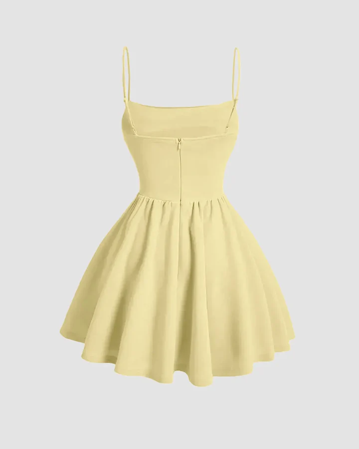 pleated waist cami short dress in gt vanilla pleated waist cami short dress in gt vanilla